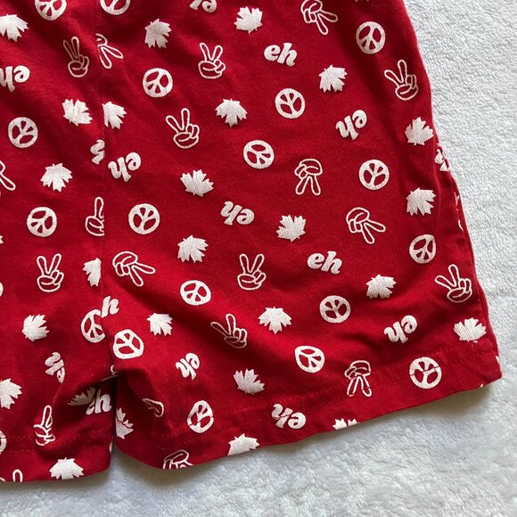 Joe Fresh Baby Shorts 18-24M Red Maple Leaf Print | Canada Day Cotton Pull-On - Picture 12 of 14